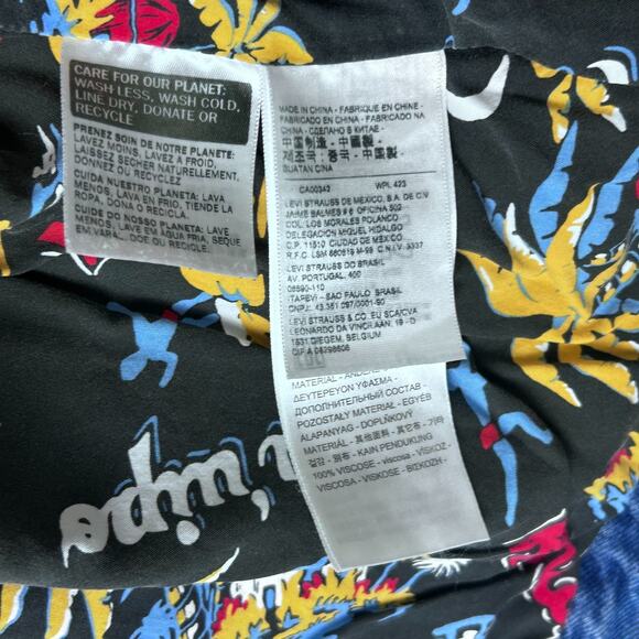 Levis Strauss & Co. Mens Trucker Jacket Size M Blue Hawaiian Style Liner Rare - Picture 10 of 14